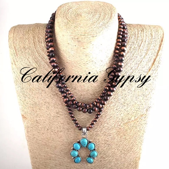 CALIFORNIA GYPSY Jewelry - Squash Blossom turquoise necklace RESTOCKED🎉